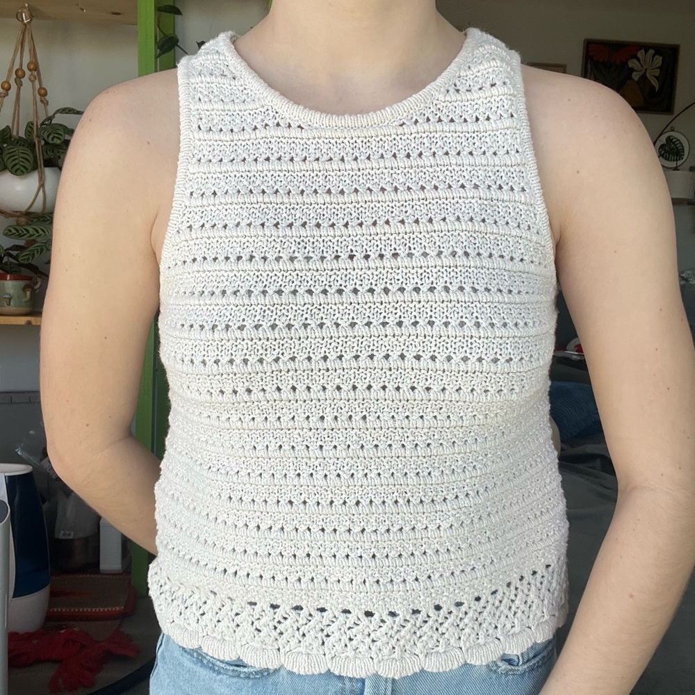 Madewell open knit tank top High-Quality Knit Sleeveless Top